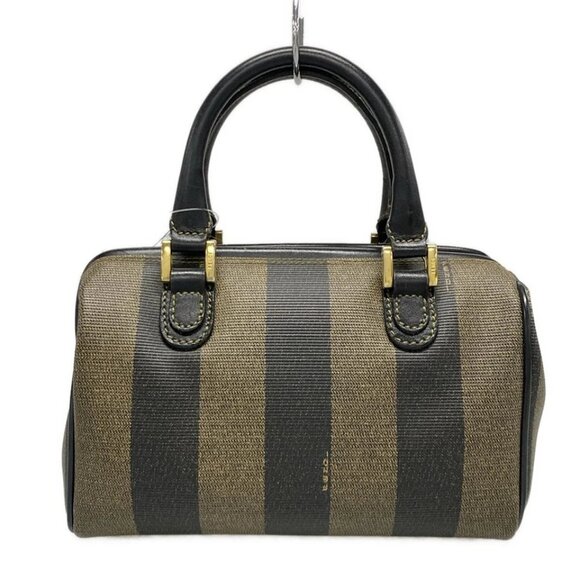 FENDI Pecan - Beige Dark Brown PVC Leather Handbag 336-072425 - Picture 2 of 10